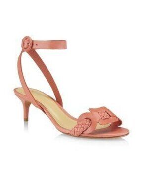 ALEXANDRE BIRMAN Isabella 50 Braided Guava Leather Sandals Size 36.5 / US 6.5